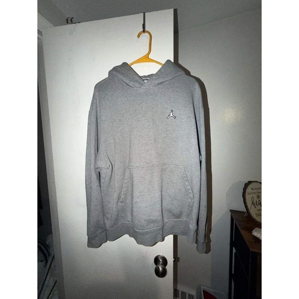 Jordan Brand Fleece Pullover Hoodie with Embroidered Signature Detail LARGE